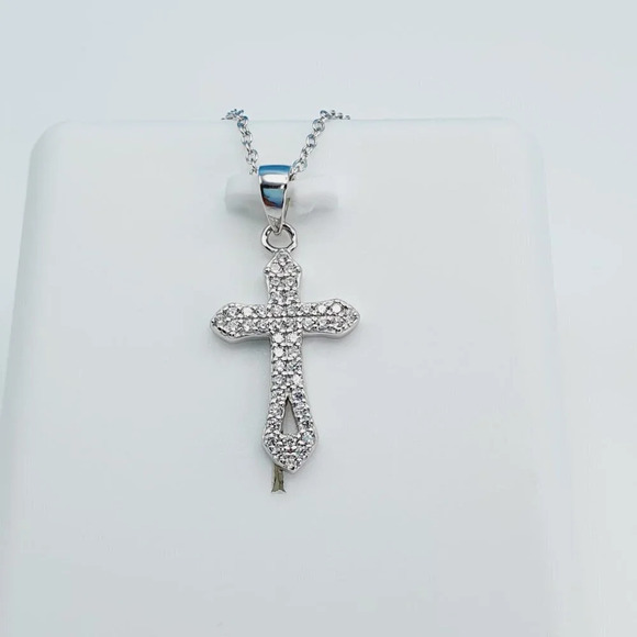 925 Sterling Silver Cubic Zirconia Necklace, U19254716 - Picture 4 of 9